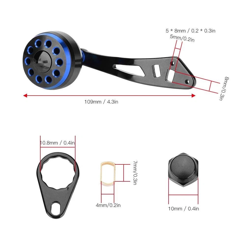 Tbest Knob Power Handle Grip,Fishing Reel As picture show, Black+Blue
