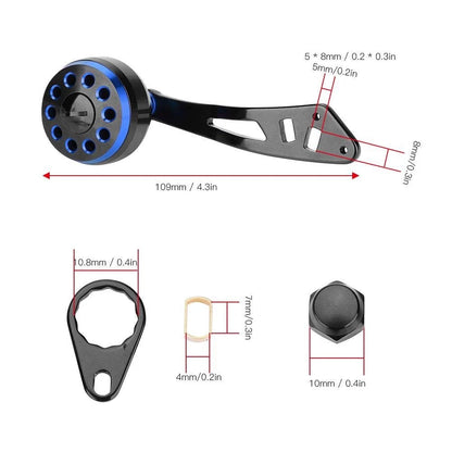 Tbest Knob Power Handle Grip,Fishing Reel As picture show, Black+Blue