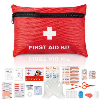 Tenquan 100-Piece First Aid Kit - Compact Portable 100 Piece Set, Red
