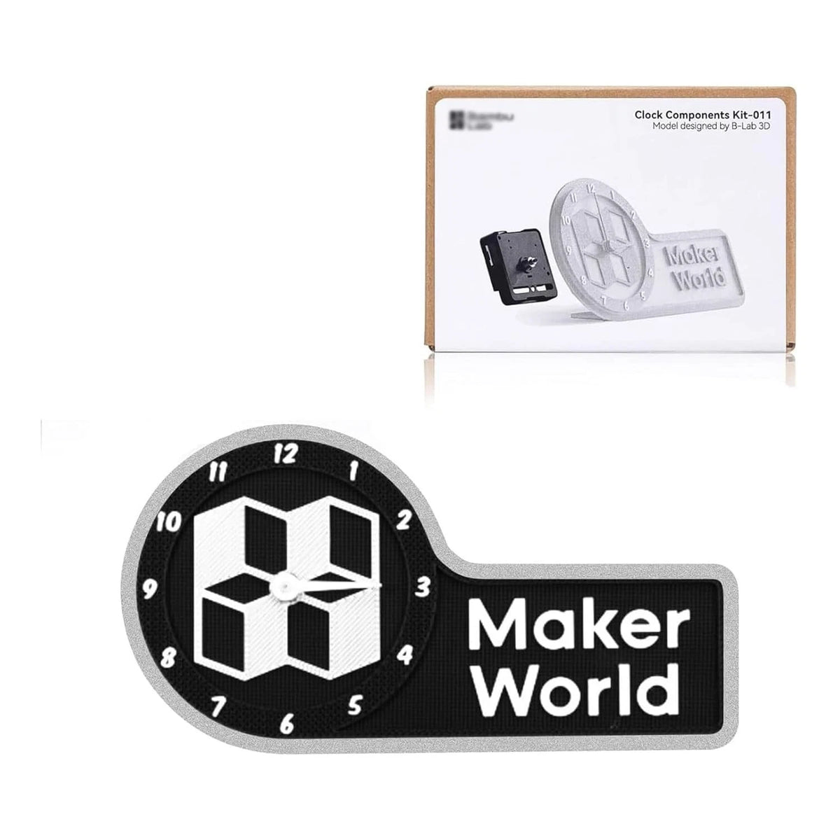 Makerworld MH011 3D Printer Clock Creative Model Components for Bambu Black