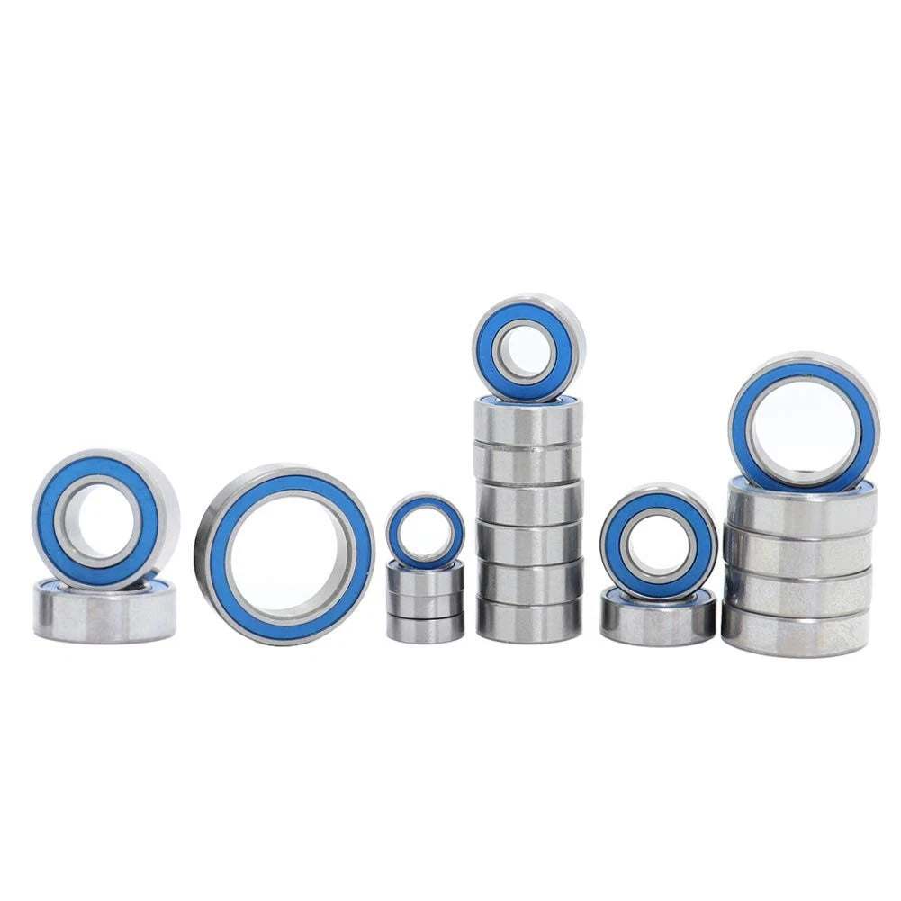 RC Bearing Kit Compatible with Traxxas Slash 4X4 4WD VXL ABEC 3 Blue Rubber...
