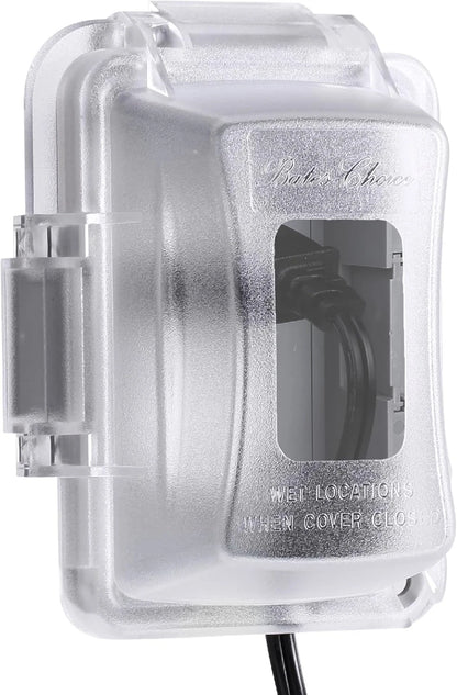 Bates Weatherproof Electrical Outlet Cover, 1-Gang, Outdoor 1 Pack, Clear