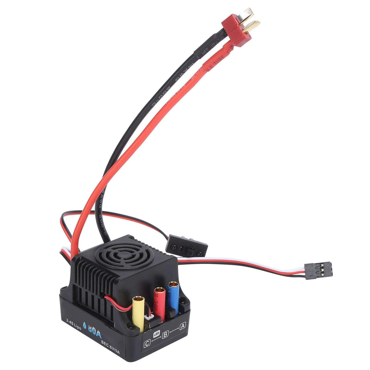 Durable Waterproof 80A Brushless ESC 6V/5A BEC Output For 1/8 Remote Control Car