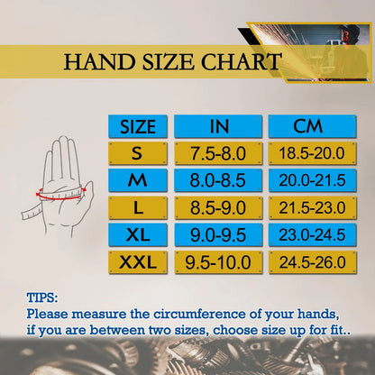 HANDLANDY Leather Work Gloves for Men & Women, Medium, Golden (1 Pair)