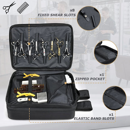 Yueieoun Barber Bag with Detachable Tray, 16.8-in Travel Backpack for Black
