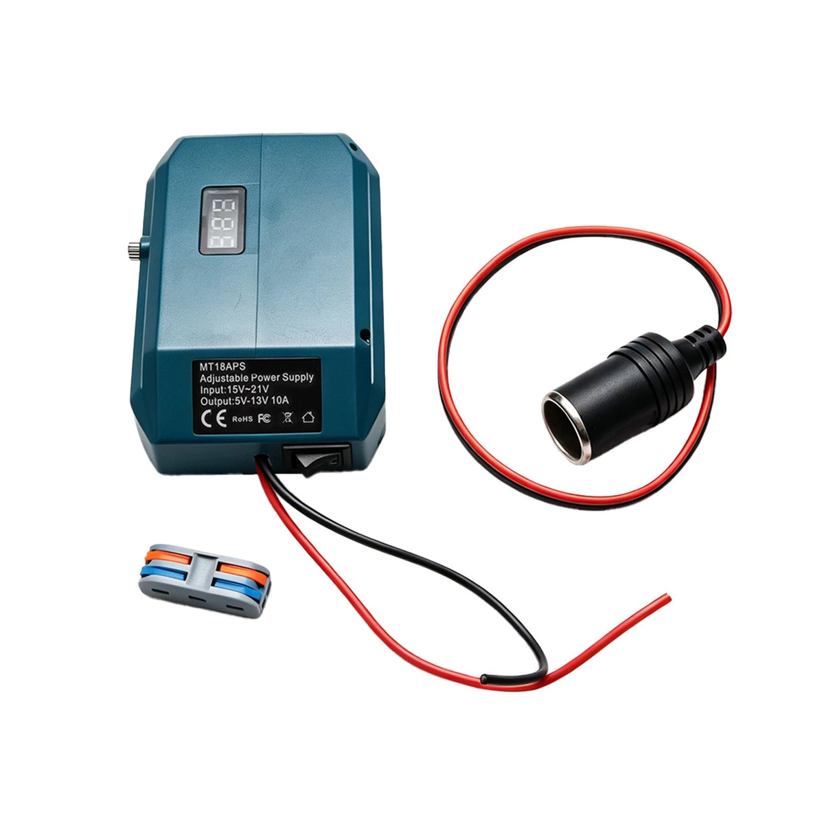 Step Down Converter Adapter with 10A LED Fireproof ABS Fits for Makita BL1850