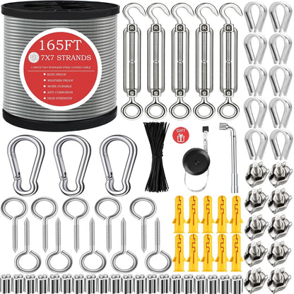 AFences 1/8" Stainless Steel Cable,1/8" Wire 50M Rope, 1/8 Rope