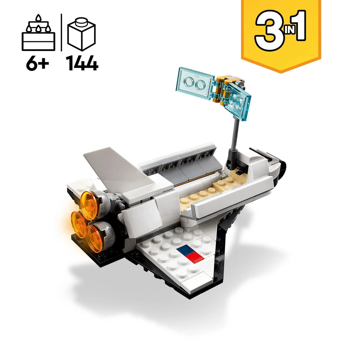 LEGO Creator 3 in 1 Space Shuttle Toys - Building pack of 1, White