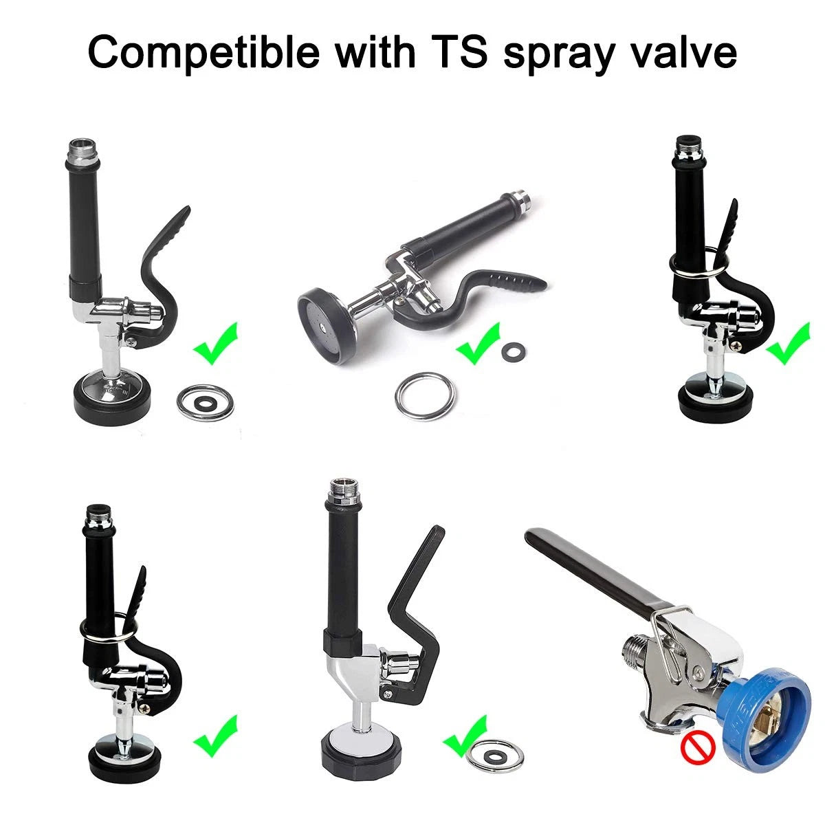 KWODE Pre-rinse Spray Valve Repair Kit for All Commercial Sink Sprayer Black