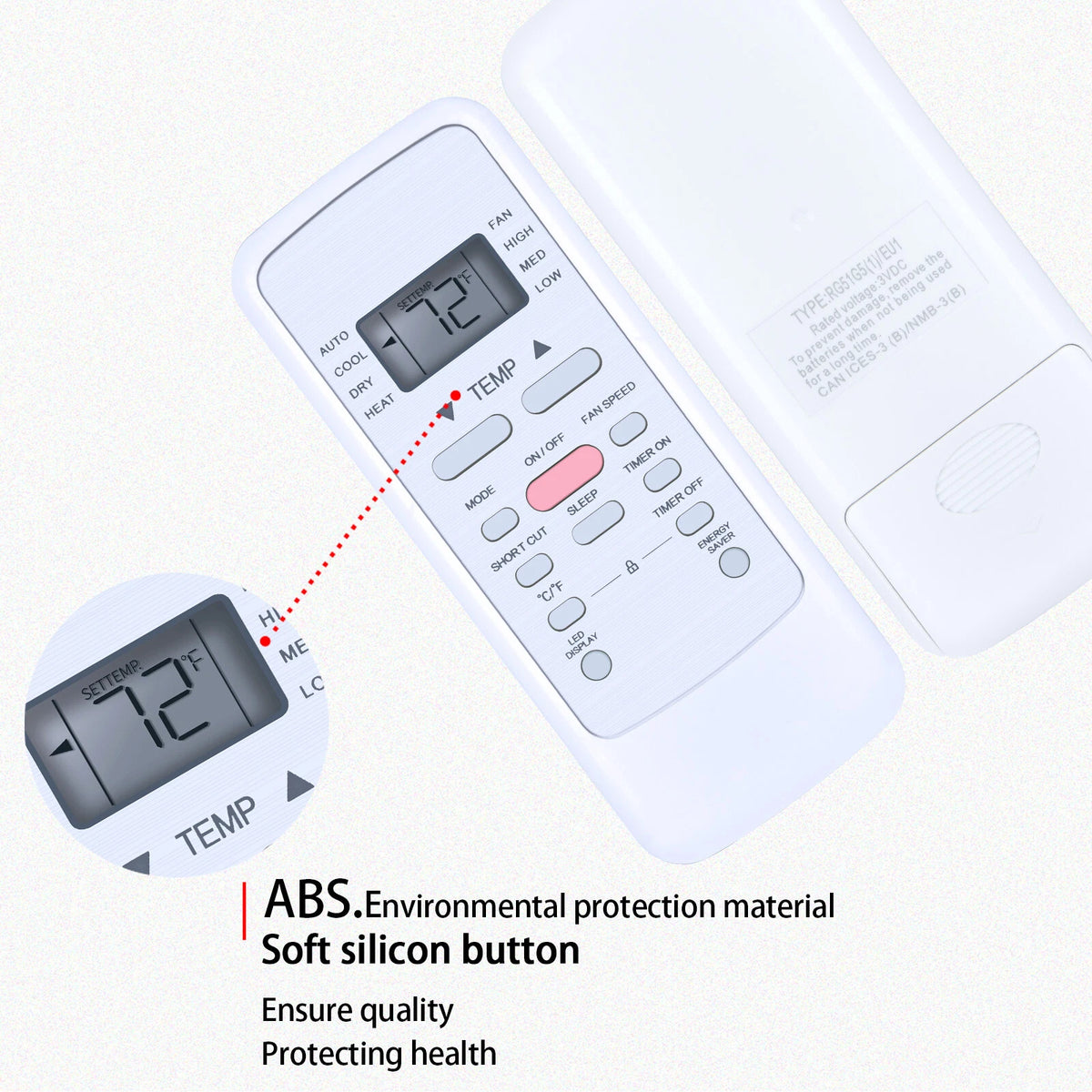 For Keystone Wall Mounted Air Conditioner Remote Control RG51G5(1)/EU1