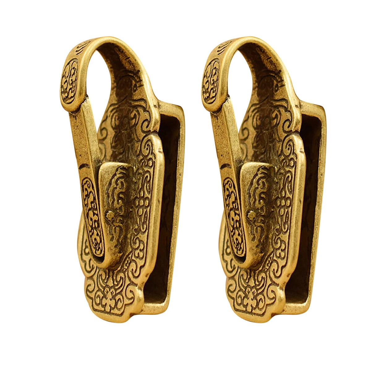 2 PCS/Set Retro Brass Waist Belt Clip Keychain Elegant Decoration Accessories