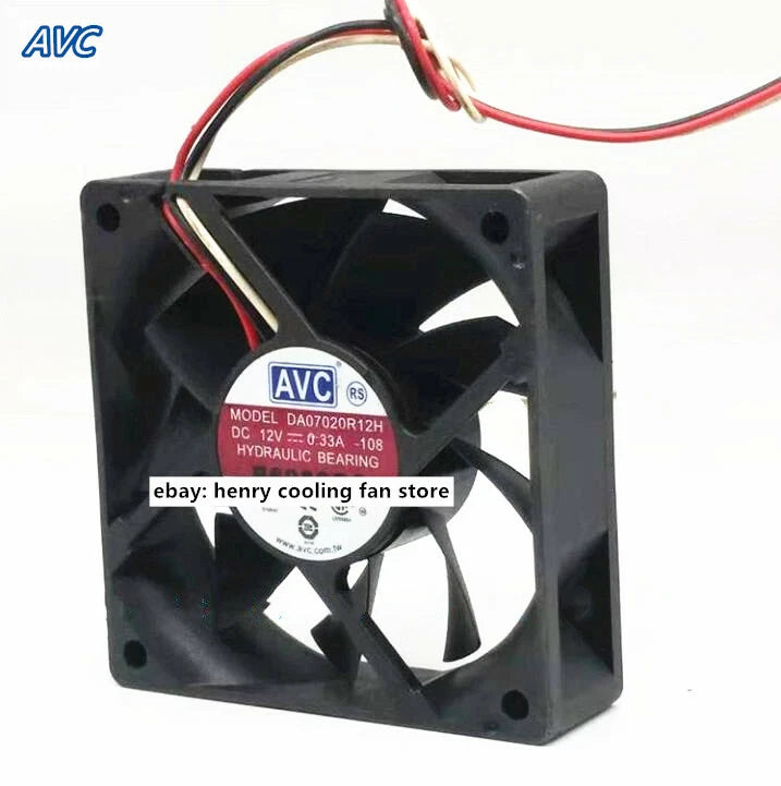 For AVC DA07020R12H DC 12V 0.33A 70*70*20MM 3pin  Server/ Case Cooling Fan