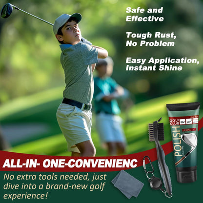 Golf Club Cleaning Kit 3-in-1 with Cleaner Brush, Towel and black