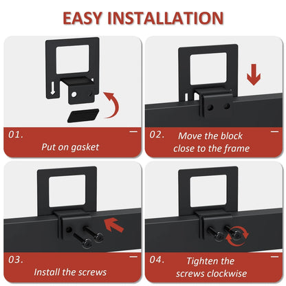 6-Pack Non-Slip Mattress Grippers for Metal Full, Twin, Queen, King, Black
