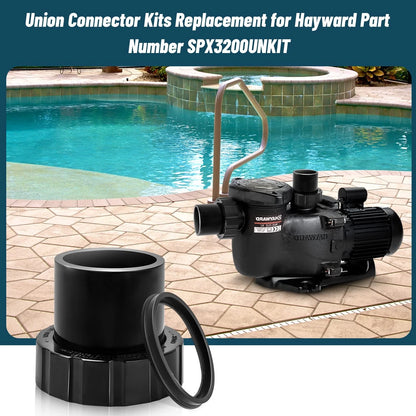 SPX3200UNKIT Union Connector Replacement Kit for Hayward Tristar, black
