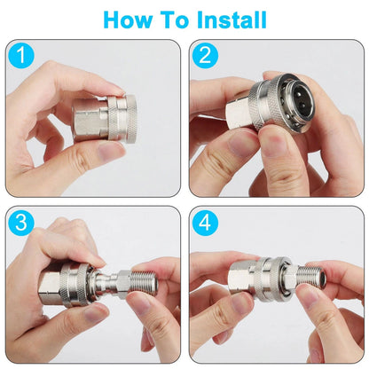 4pcs pressure washer adapter kit With a maximum working pressure of 5000 PSI