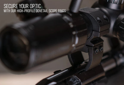 Monstrum Dovetail (11 mm / 3/8 inch) Scope Rings V2 | High Profile with Black