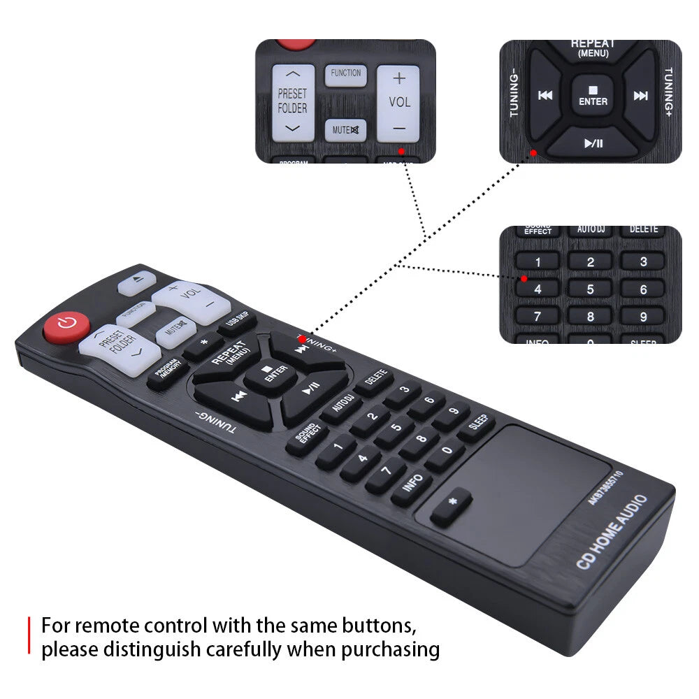 AKB73655710 Remote Control For LG Mini Hi-Fi System CM4430 CM4530 CMS4530F