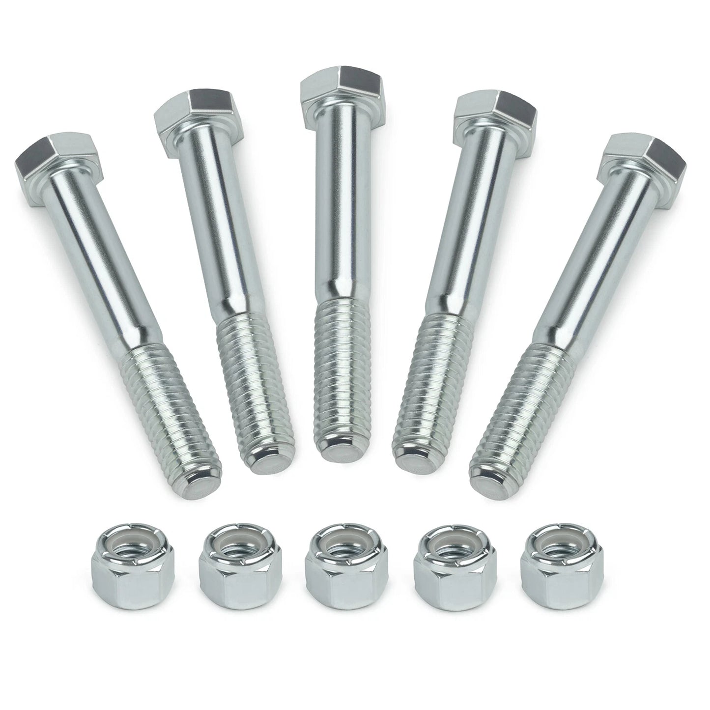 Grade 5 Shear Bolts for Rotary Cutters 1/2" x 3-1/2" with Nylock Nuts - 5 Pack