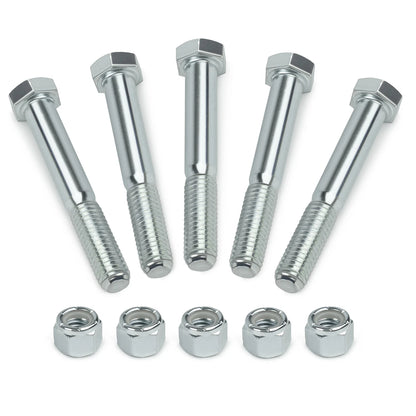 Grade 5 Shear Bolts for Rotary Cutters 1/2" x 3-1/2" with Nylock Nuts - 5 Pack