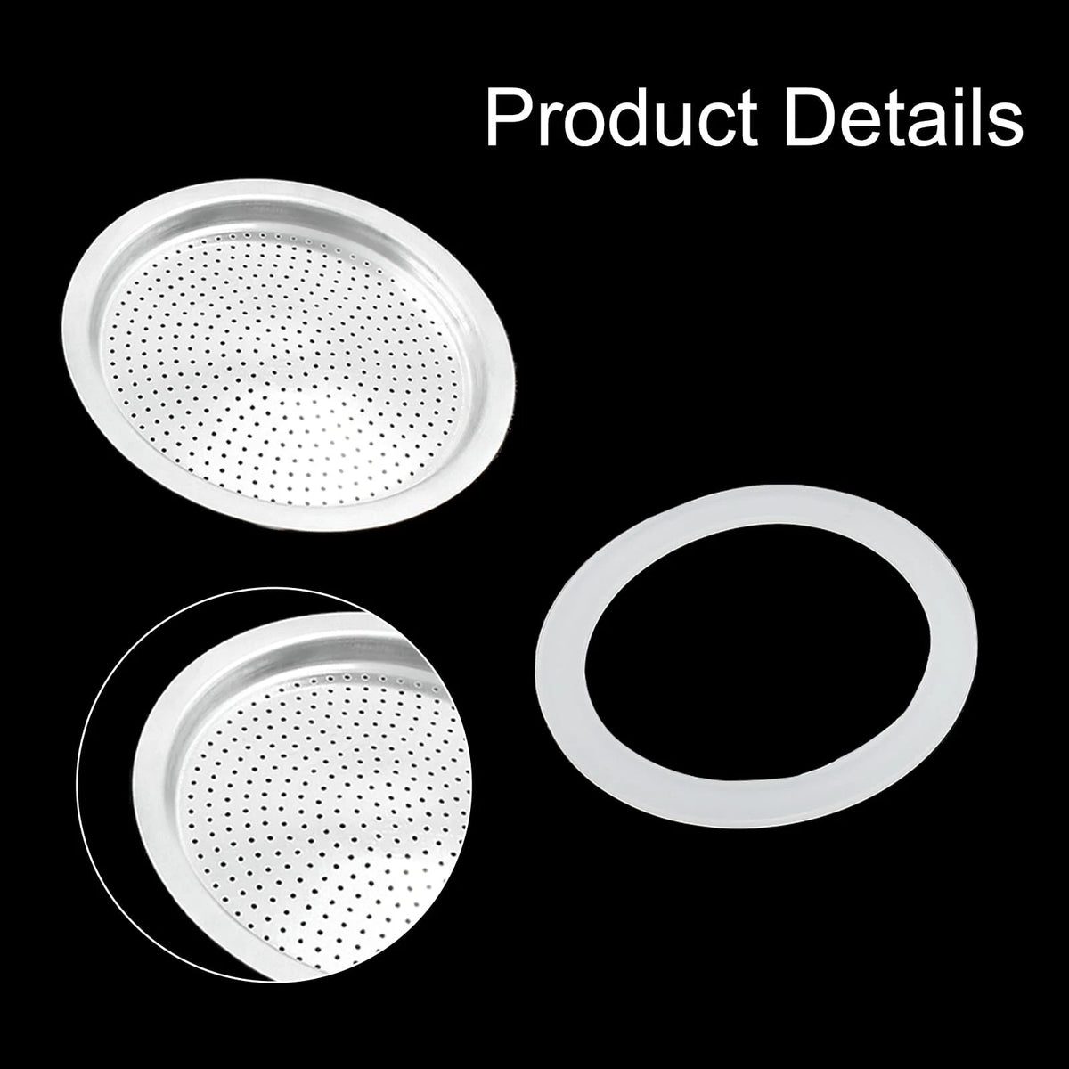 Waziaqoc 6 Cups Espresso Moka Replacement Funnel Kits, 1Pack 6 Cup, Style 2