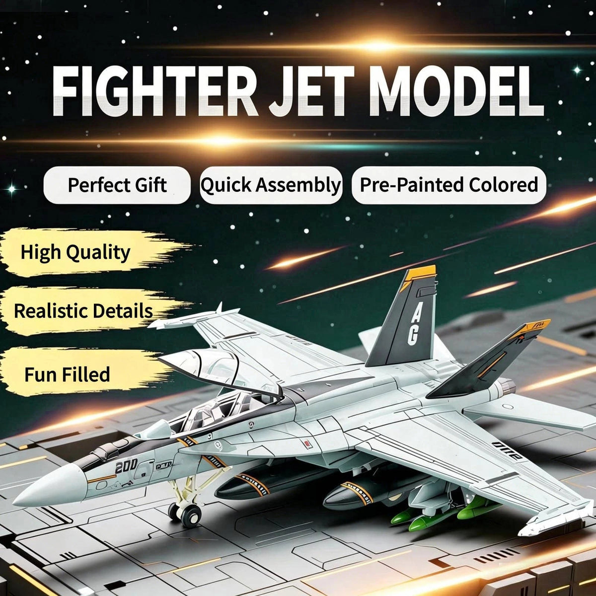 1/72 Scale 25cm F/A-18 Hornet Strike Fighter Collectible Model Set