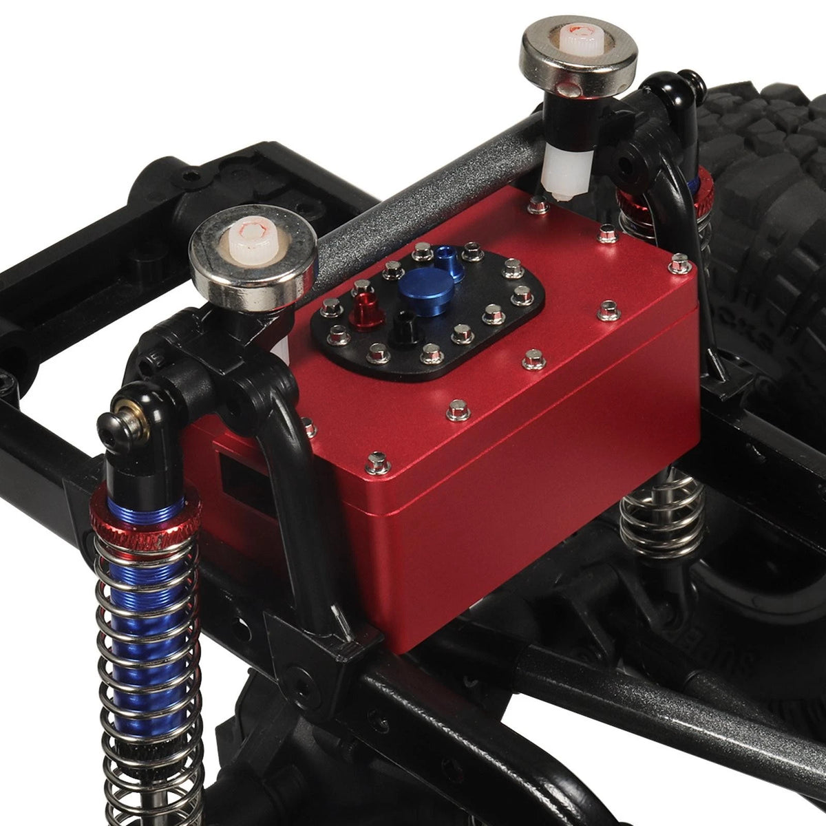 Red CNC Metal Scale Fuel Cell Receiver Box for SCX10 PR10 TRX4 1/10 RC Crawler v