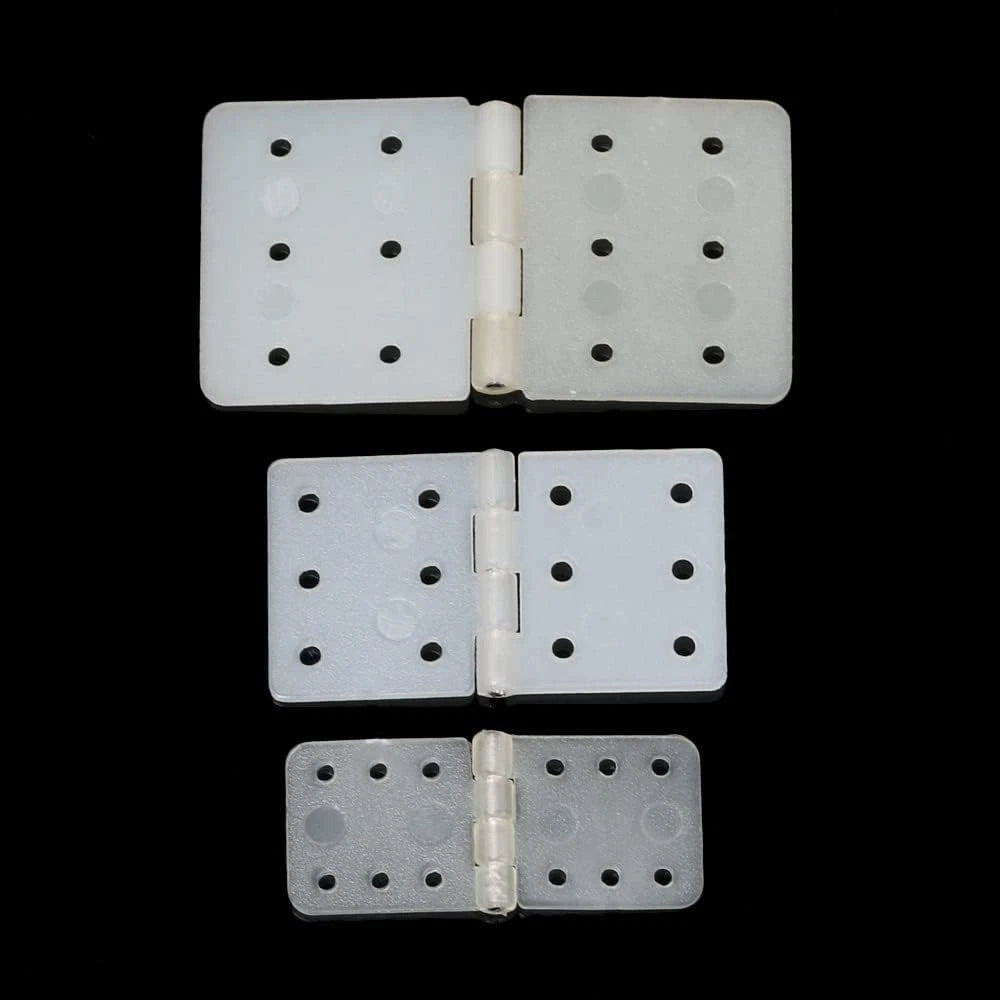 60 Pack 3Sizes Pinned Nylon Hinges for RC Airplane Model 60PCS, White
