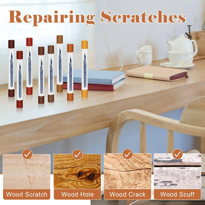 Anglekai 16PCS Furniture Repair Kit, Colorful Wood Filler Stick