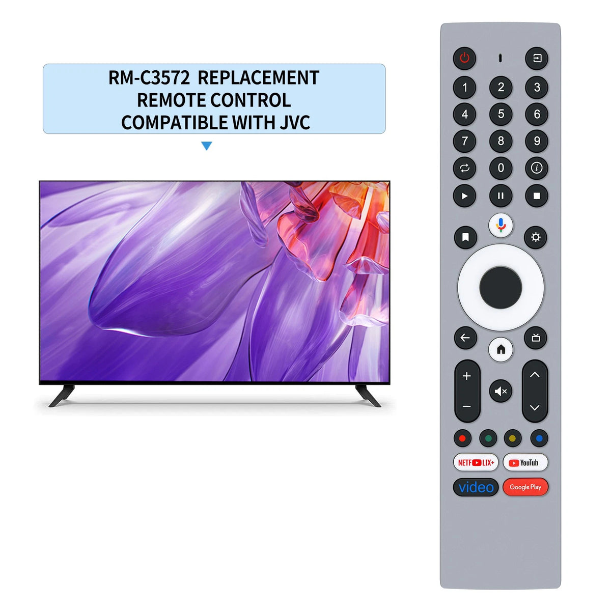 RM-C3572 Remote Control For JVC TV with Voice