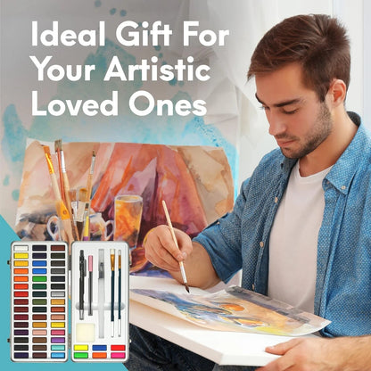 MozArt Supplies - Watercolor paint set 51 87 Piece Set, 51 Set
