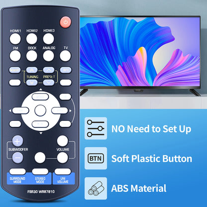 FSR30 WR87810 Replacement Remote Control For Yamaha Soundbar