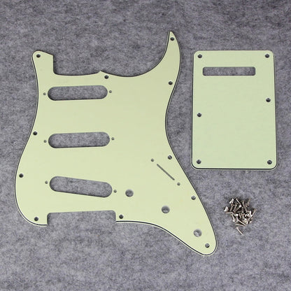 FLEOR SSS 11-Hole Electric Guitar Pickguard with Backplate 3Ply Mint Green