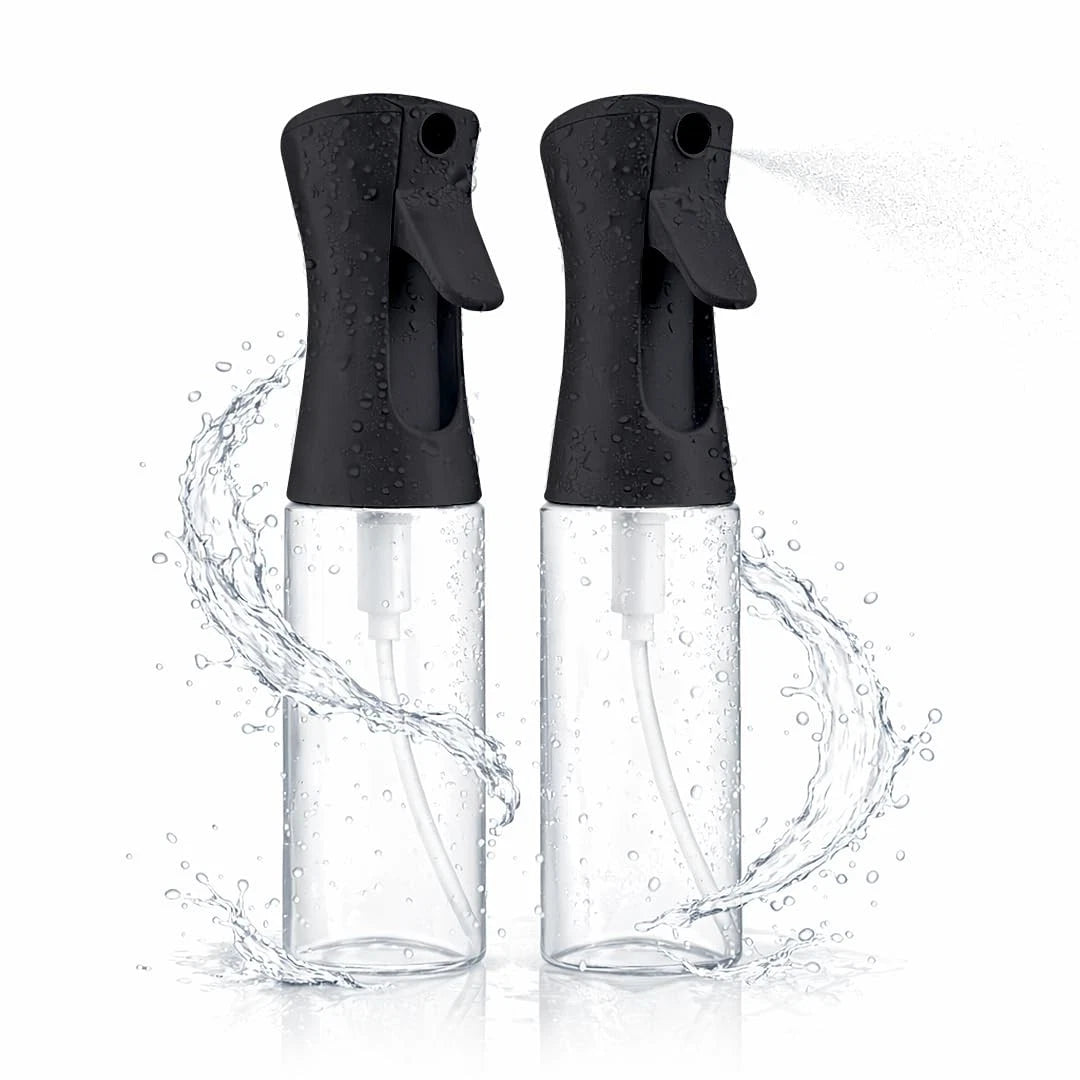 2 Pack Spray Bottles for Hair - Continuous Water Mister 10.1 oz, Ebony