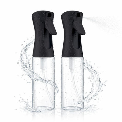 2 Pack Spray Bottles for Hair - Continuous Water Mister 10.1 oz, Ebony