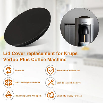 2PCS Water Tank Lid Cover Replacement for Nespresso Vertuo ‎One-Sized, ‎Black