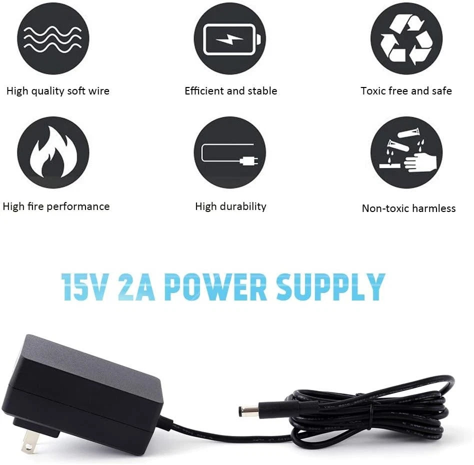 [UL Listed] Maxson 15V 2A Power Supply Charger (Input AC 100V-240V, Black
