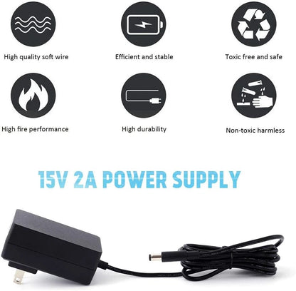 [UL Listed] Maxson 15V 2A Power Supply Charger (Input AC 100V-240V, Black