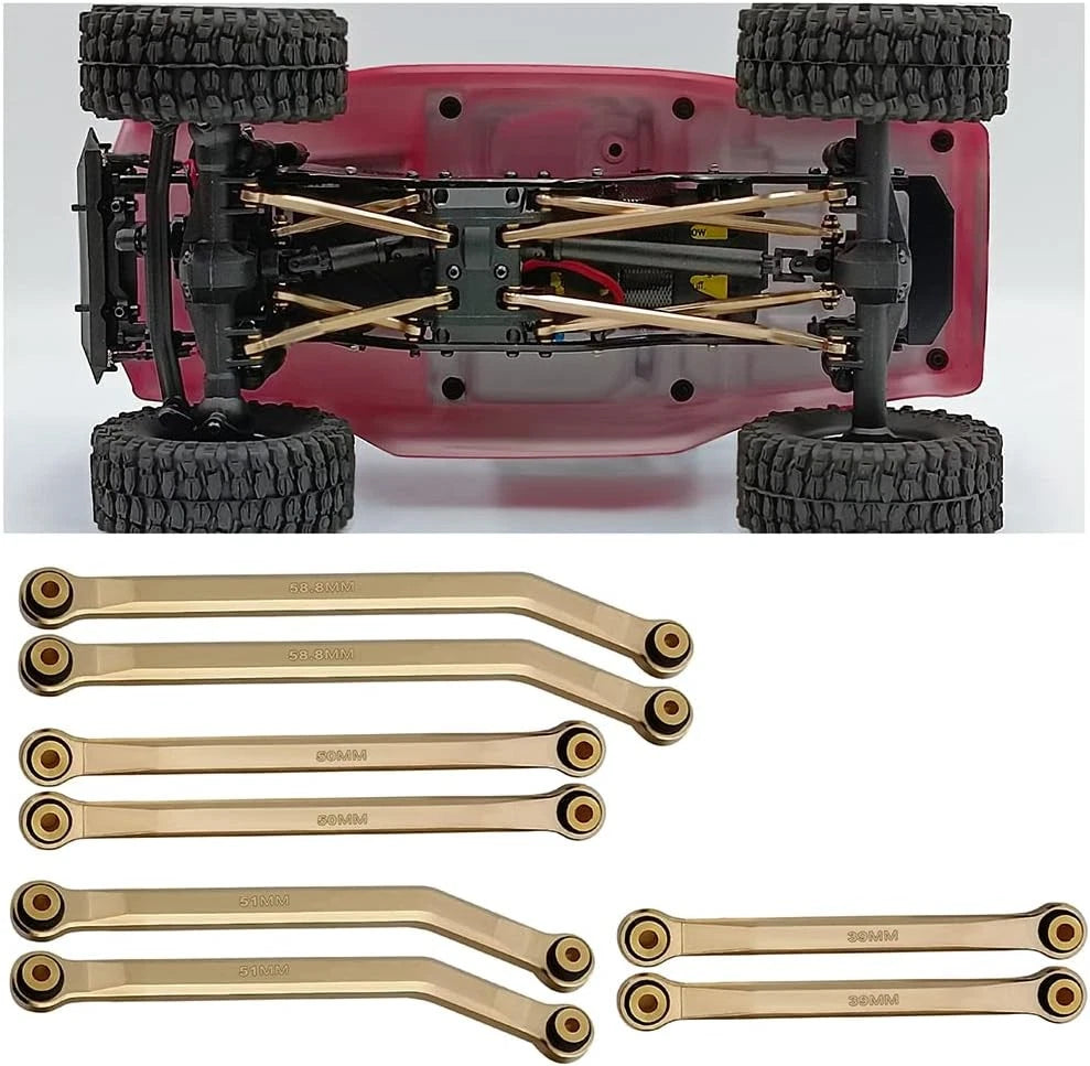 RCLIONS Higher Extra Clearance RC Links Linkage Set for 1/24th Axial Gold
