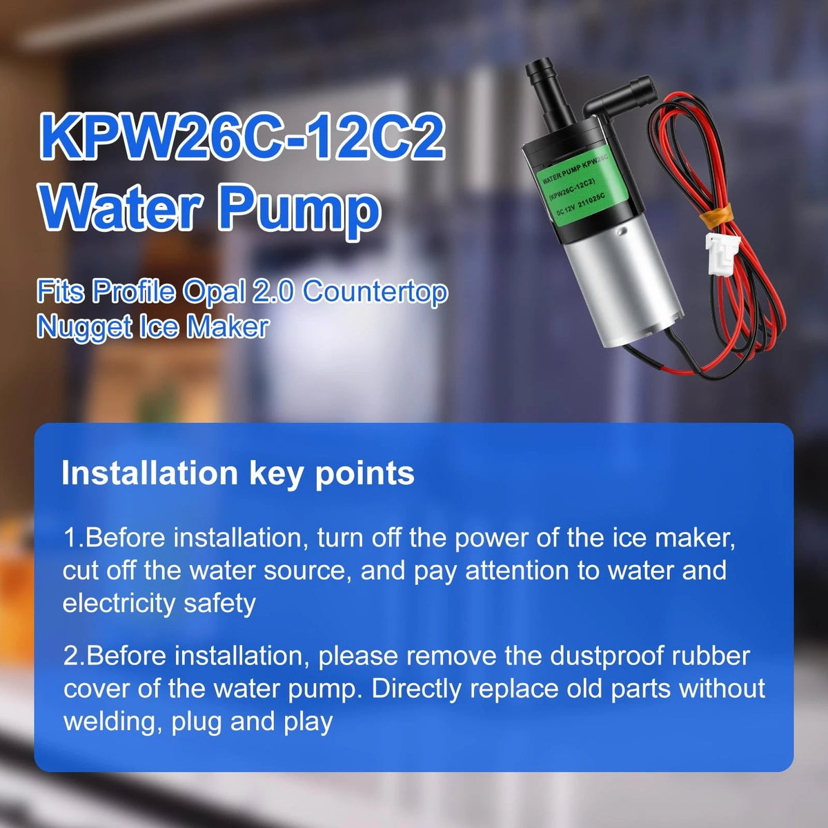 KPW26C-12C2 Water Pump KPW26C Compatible with G E Profile Opal Ice Maker