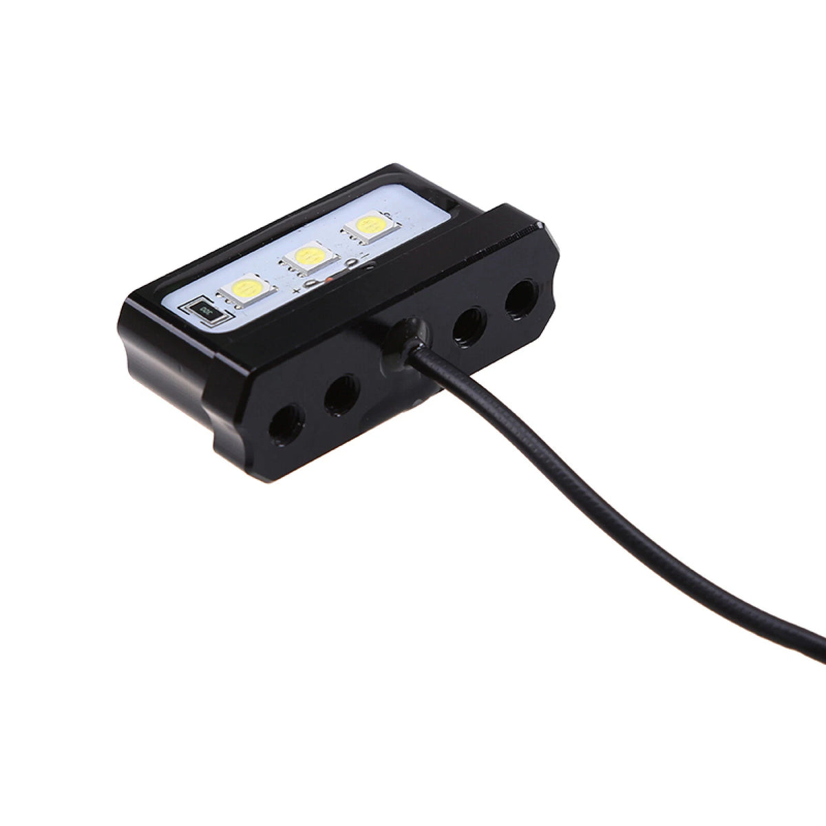 12V Universal CNC Aluminum Motorcycle White Number License Plate Light LED