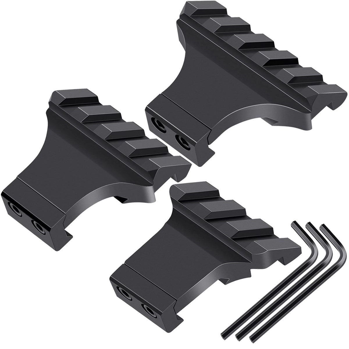 LONSEL 45° Picatinny Offset Rail Mount, 3 4 5 Slots 45 Degree Black