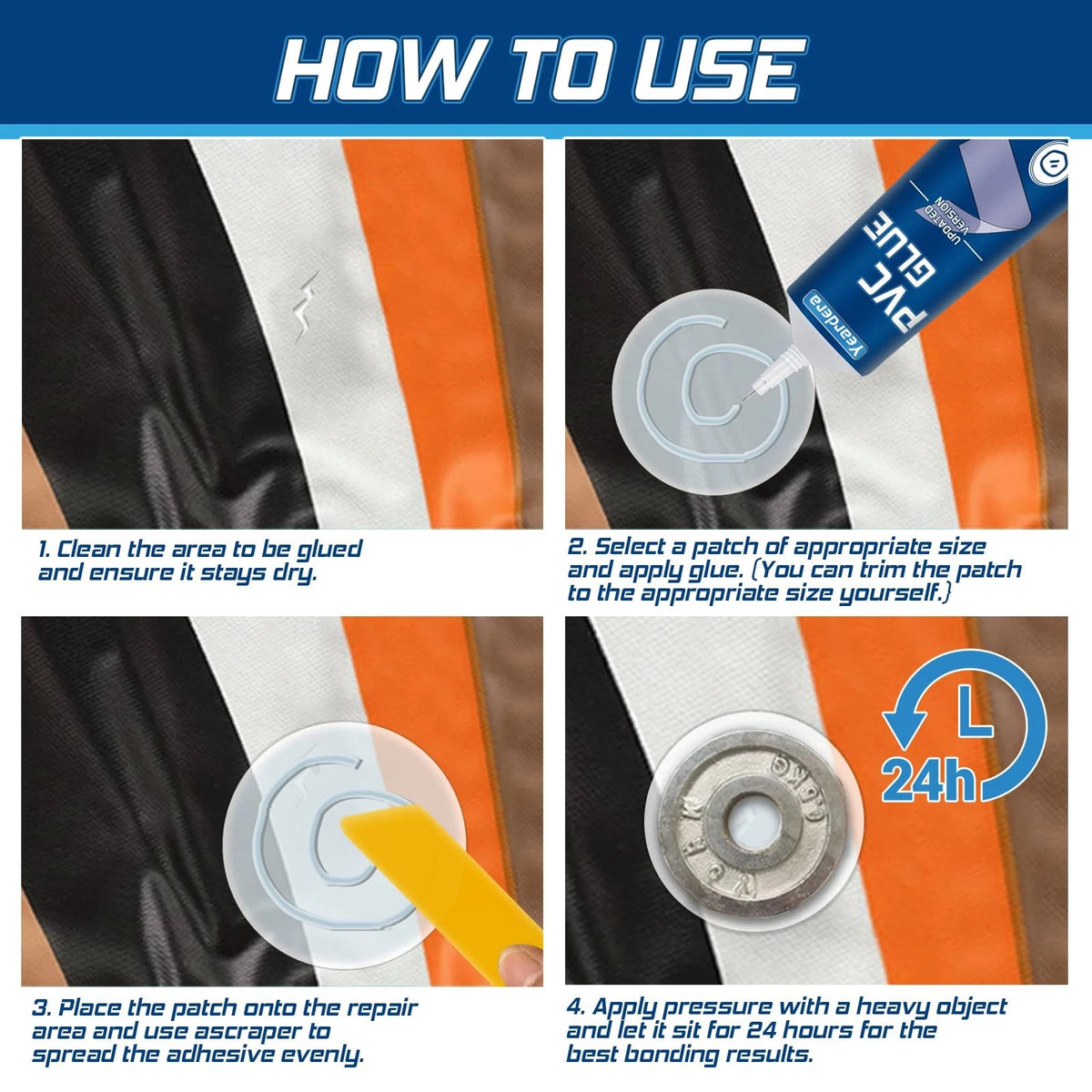 Yeardera Air Mattress Patch Kit, Waterproof Vinyl Repair High clear