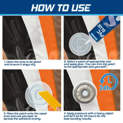 Yeardera Air Mattress Patch Kit, Waterproof Vinyl Repair High clear