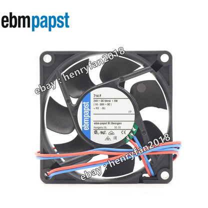 Ebmpapst 714F DC Axial Fan  24V 1.5W 64mA 70x70x15MM 2-wires Cabinet Cooling Fan
