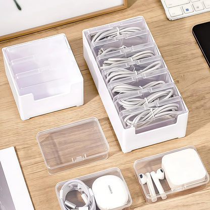 7 Case Cable Storage 20x10x6cm/7.87*3.9x2.36 inches, 7 Cases + 7 Straps