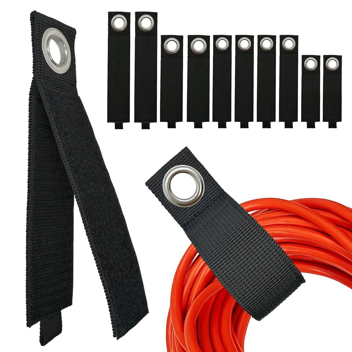 ZTSXLLIM Heavy-Duty Storage Straps (Assorted 10 2S/4M/2L/2XL - 10 PCS, Black
