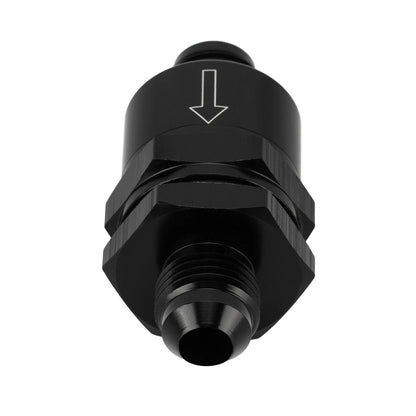 6AN Non Return One Way Inline Check Valve Fitting Aluminum-Black