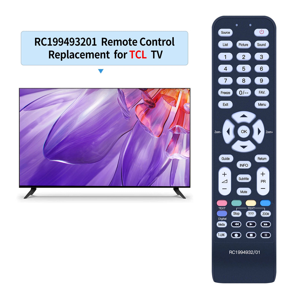 RC1994932/01 Remote Control For TCL TV L26M9HD L32M9HD L42M9FHD L32M11HD
