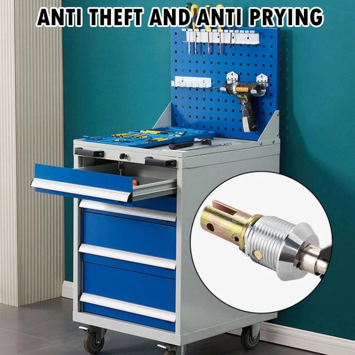Tool Chest Lock Mechanism with Keys Replacement For Cabinets Storage Boxes